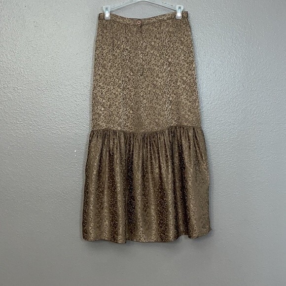 Bellini Paris Mode Silk Skirt Brown size 6 - Picture 9 of 12